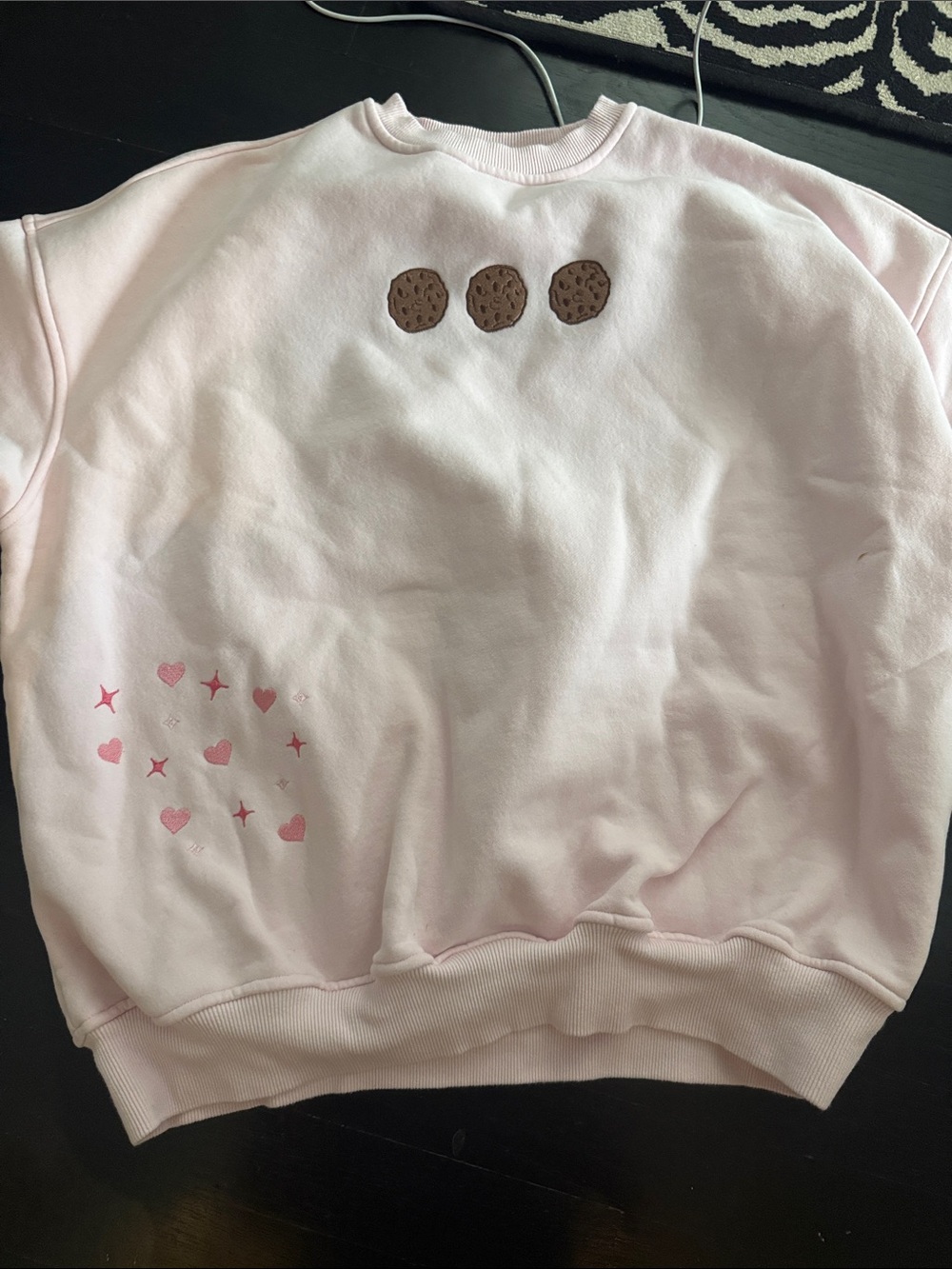 Sun-kissed Coconut pink Cookie Recipe Heart Graphic Sweatshirt. Never worn.